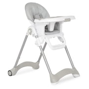 Dream On Me Solid Times High chair, Compact & Sleek High Chair, Multiple Recline and Height Positions, Lightweight Portable Highchair, In Gray