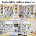 thumbnail image 5 of Watercolor Botanical Kitchen Curtains Window Panels, Blue Yellow Leaves Floral Plants Spring Insulated Window Treatment Curtain, Grommet Curtains for Bedroom/Living Room/Bathroom, 2 Piece 42"Wx84"L, 5 of 8