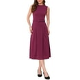 thumbnail image 2 of INSPIRE CHIC Women's Dress Sleeveless Crew Neck High Waist A-Line Office Dresses S Purple, 2 of 6