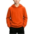 thumbnail image 3 of Kids Hooded Sweatshirt, Boys and Girls Pullover Hoodie Lightweight Long Sleeve Casual Hooded Top Classic Basic Hoodie with Drawstring and Ribbed Cuffs for Back to School Play Daily Fall Winter Wear, 3 of 10