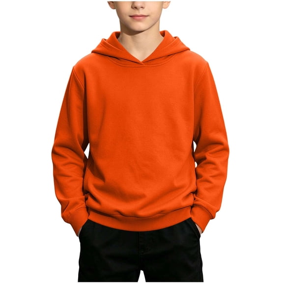 Amkhujs Boys Shirts Fall Fashion Long Sleeve Lightweight Sweatshirts Casual Loose Solid Pullover Hoodies for Going Out Wear