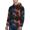thumbnail image 3 of Wukai Forest Cool Lion Print Men Hoodies Fleece Sweatshirts Long Sleeve Sweaters Pullover Fall Outfits Winter Clothes-4X-Large, 3 of 7