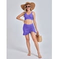 thumbnail image 5 of FOLUNSI Two-Piece Swimsuit Set - High Waist Bikini Swim Skirt Bright Purple-3XL, 5 of 11