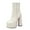 White, variant on Ankle Boots for Women Trendy Platform High Block Heeled Booties Casual Dressy Zipper Fall Boots