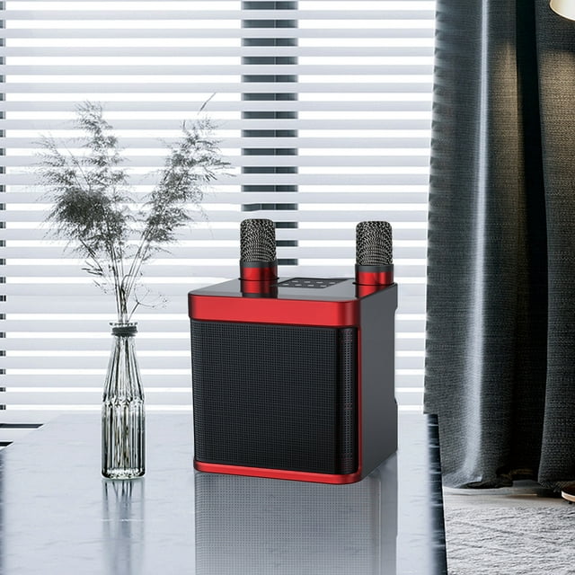 Chmadoxn Bluetooth Speaker, Home Audio Karaoke Machine With Wireless Microphones, 3000mAh Portable Microphone Speaker Set, Bluetooth 5.0 Rechargeable PA System Stage Subwoofer Karaoke sound