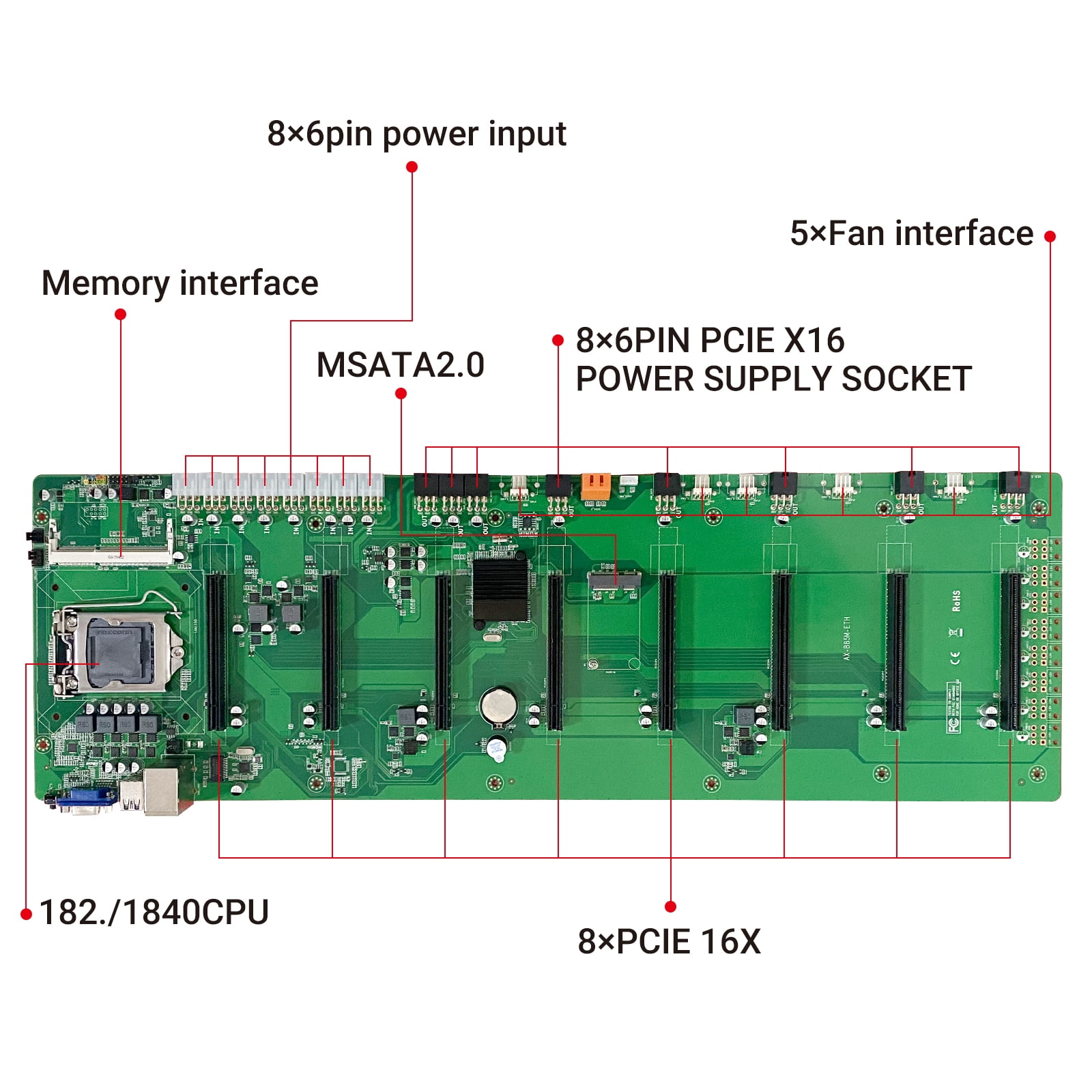 Soontech Frame Mining Rig 1800W Computer Power Supply
