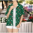 thumbnail image 6 of HAPPY BAY Women's Beach Funny Santa Claus Party Shirt Blouse Short Sleeve Tops Hawaiian Gifts Christmas Tree Dresses for Women L Xmas Theme, Green, 6 of 6