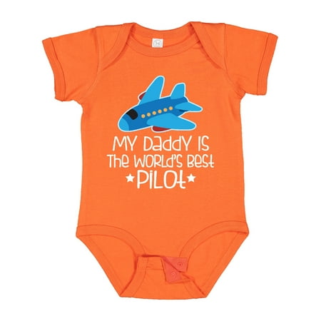 

Inktastic Daddy is Worlds Best Pilot Airplane Childs Gift Baby Boy or Baby Girl Bodysuit