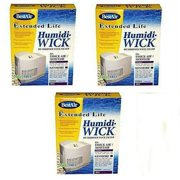 BestAir EF21-PDQ-3 Extended Life Humidifier Replacement Paper Wick Humidifier Filter, 10.7" x 8.3" x 3.2", For Emerson, Sears & Kenmore Models, 3 Pack