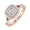 Rose 4, variant on 1/2 Carat Cushion cut Halo Diamond Engagement Ring in 10K Yellow Gold (Ring Size 4)