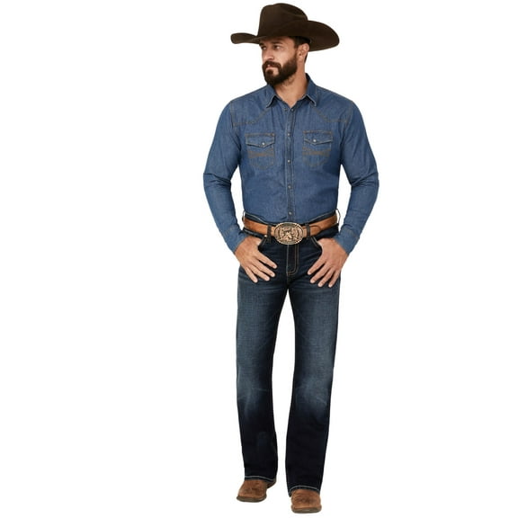 Cody James Men's Palomino Wash Duke Relaxed Bootcut Stretch Denim Jeans Dark Wash 29W x 30L US