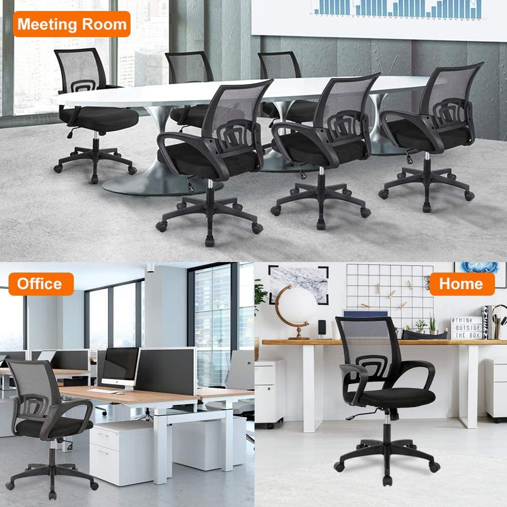 BestOffice Ergonomic Office Chair, Lumbar Support, Adjustable Height with Armrests for Adults(Black)