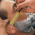 thumbnail image 5 of New Straight Handle Razor Japanese Manual Shaver Silica Gel Handle Men's Beard Trimmer Secure Feather Shaving Blade Holder Y0630 (Gold--15blue blade), 5 of 7