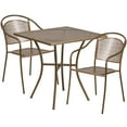 thumbnail image 2 of Emma + Oliver Commercial Grade 28" Square Gold Patio Table Set-2 Round Back Chairs, 2 of 5