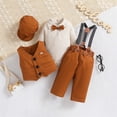 thumbnail image 4 of Otqutp Baby Clothes Set for Birthday Toddler Kids Boys Gentleman's Dress 4PCS Shirts + Vest + Pants + Hat Child Baby Outfits 0 to 2 Years, 4 of 7