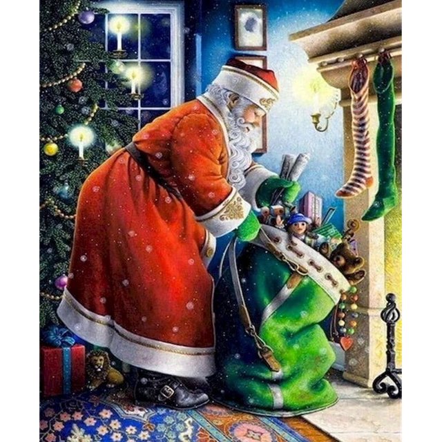 GATYZTORY-pintura de diamantes con marco de Papá Noel, mosaico de diamantes para adultos y niños, regalo, arte de pared, decoración de artesanía para Navidad