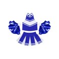 thumbnail image 3 of Aislor Cheer Leader Costumes for Girls Sleeveless Cheerleading Uniform Dress Outfit with Stockings 2 Pom Poms Royal Blue 6, 3 of 7
