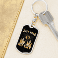 thumbnail image 6 of Just Hold Bitcoin Crypto Stainless Steel or 18k Gold Premium Swivel Dog Tag Keychain, 6 of 16