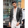 thumbnail image 3 of Men's Casual Suit Blazer Jackets Lightweight Sports Coats One Button, 3 of 5