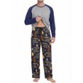 thumbnail image 2 of MINTREUS Men's Pajama Set Lightweight Sleepwear Long Sleeve Shirts and Bottoms Soft Comfy Pjs with Pockets S-4X, 2 of 7