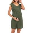 thumbnail image 4 of LoyisViDion Womens Maternity Dresses Clearance Woman Summer Round Neck Leeve Solid Color Sexy Fashion Maternity Elegant Dress Green L, 4 of 5