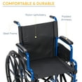 thumbnail image 6 of Drive Medical Blue Streak Wheelchair with Flip Back Desk Arms, Steel Frame, 6 of 7