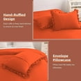 thumbnail image 6 of 1 Piece Luxury 5 Inch Two Layer Ruffle Comforter 550 GSM All Season (Full/Queen Size) Premium Super Soft - 800 TC, 100% Egyptian Cotton- Solid Orange Colour, 6 of 7