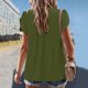 thumbnail image 3 of Tops de Encaje de Manga Corta para las Mujeres Blusa de Suéter de Cuello Redondo Sólido, Top de Fiesta Casual con Forro Interior, 3 of 8