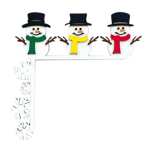 Wooden Santa Christmas Decoration Wooden Snowman Corner Decor | Door Window Snowman Holiday Decor For Dining Room Hotel Restaurant Cafe