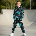 thumbnail image 2 of Uorisanigo Youth Kids Activewear Set, 2 Piece Soft Cozy Blue Camo Hunting Tracksuit Set with Pullover Sweatshirt and Jogger Pants for Boys Girls, Long Sleeve Hoodie Sets, 2 of 7