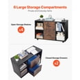 thumbnail image 4 of 2 Drawer Wooden File Cabinet, Mobile Filing Cabinet with Open Shelves, Lateral Rolling File Storage with Lockable Wheels, Modern Free Standing Printer, 4 of 12