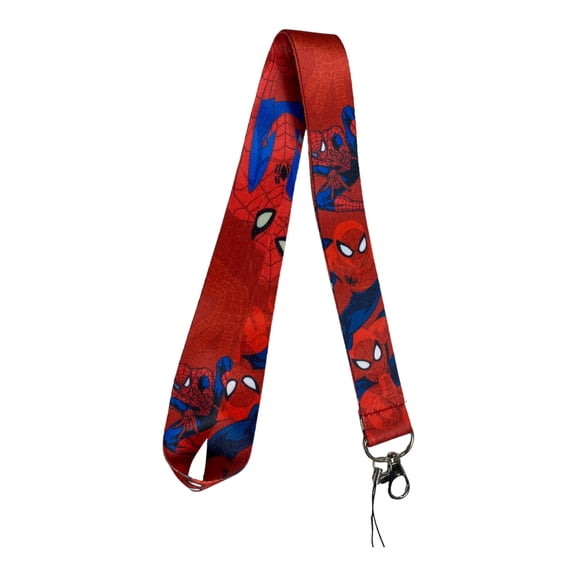 Anime Source Comic Book Character Spider-Man Costume Red Lanyard Keychain ID Badge Holder