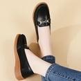 thumbnail image 6 of Black Womens Breathable Flats With Metal Buckle Accent Comfortable Round Toe For Leisure Activities, 6 of 9