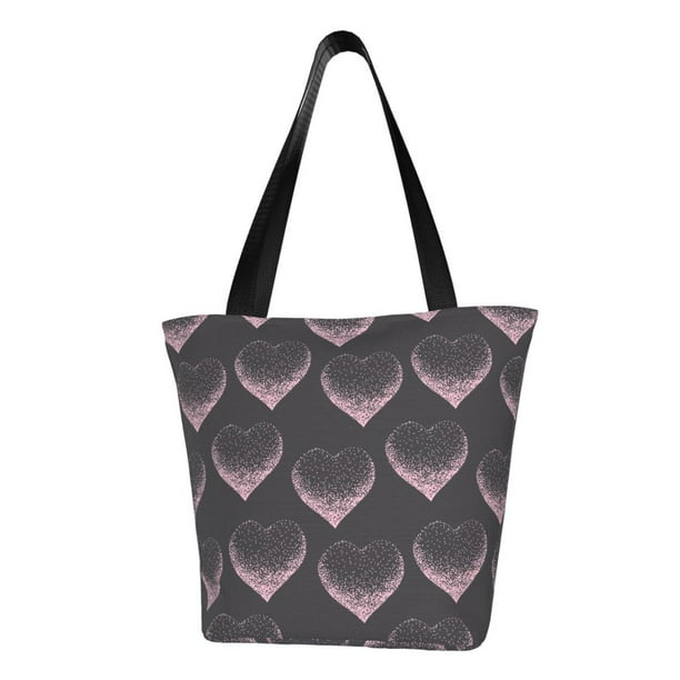 Balery pink hearts Bolsa de Hombro con Diseño, Bolsa Grande y Duradera, Bolsa Versátil para Compras