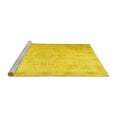 thumbnail image 2 of Ahgly Company Machine Washable Indoor Round Abstract Yellow Contemporary Area Rugs, 8' Round, 2 of 4