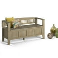 thumbnail image 3 of Simpli Home Adams Banc d'Entrée Contemporain en Bois 48 Pouces Gris, 3 of 7