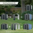thumbnail image 3 of Gymax Outdoor Storage Shed Extension Kit for 7 ft Shed Width Grey, 3 of 5