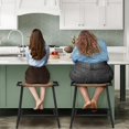 thumbnail image 2 of OUllUO 26 Inch Black Wicker Bar Stools Set of 2, Backless Rattan Saddle Barstools with Metal Base, Counter Height Bar Stool for Kitchen Island, Pub, Bistro, Restaurant, 919BK-2Pc, 2 of 9