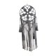 thumbnail image 1 of Aro de atrapasueños, artesanía, decoración de pared bohemia, adorno, artesanía, tapiz con borlas, macramé Gris, 1 of 7