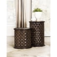 thumbnail image 4 of Pemberly Row 24-inch Round Coastal Wood Accent Table Dark Brown, 4 of 4