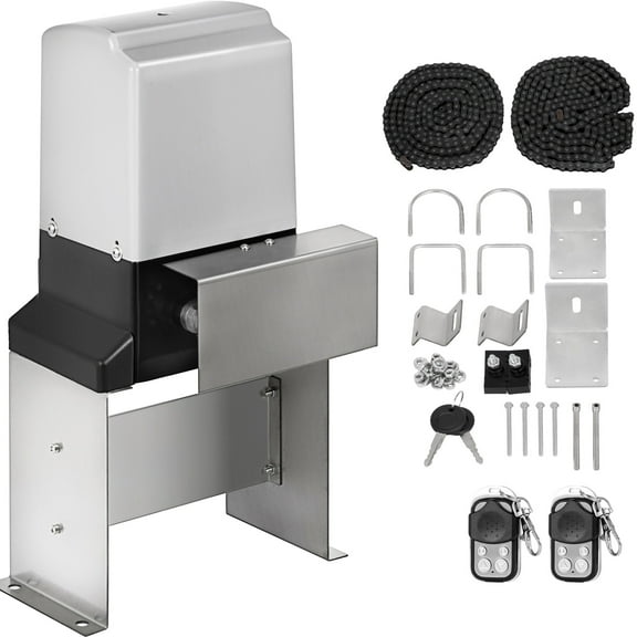 KFFKFF AC600 Sliding Gate Opener, 1400 lbs Capacity, 2 Remotes, 43 ft/min Speed, Electric Gate Operator Hardware Kit for Security