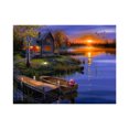 thumbnail image 1 of VONKY 5D Sunset Lake House Rhinestone Cross Stitch Crystal Scenery Embroidery Diamond Painting Room Decorative Resin Needlework, 1 of 9