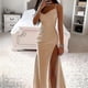 thumbnail image 2 of Women Long Maxi Dresses Cowl Neck Evening Gown Sleeveless Satin Slip Dress Party Casual, 2 of 3