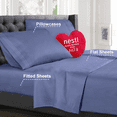thumbnail image 2 of Nestl Bedding Premium 1800 Deep Pocket 4 Piece Bed Sheet Set - Hotel Luxury Double Brushed Microfiber Sheets - Wrinkle, Fade, Stain Resistant - Hypoallergenic, Twin XL - Steel Blue, 2 of 6