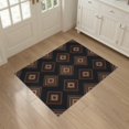 thumbnail image 3 of ODIKA 3'x5' Washable Area Rug Non-Slip, Flatweave, Easy Care Charcoal Abstract Border Bands Floor Covering With Balanced Symmetry for Hallway, Laundry Room, 3 of 7