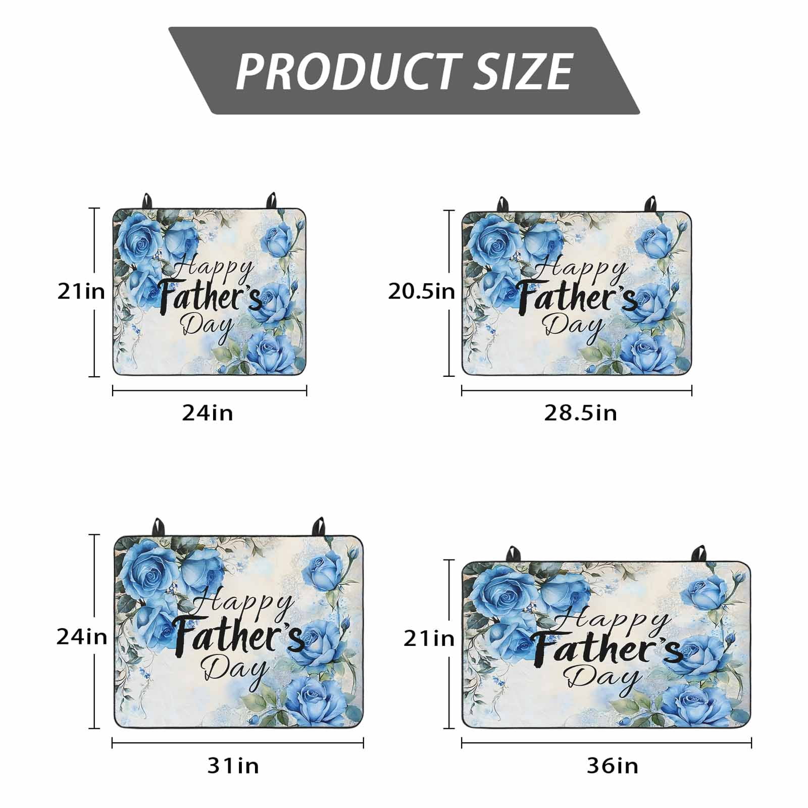 Happy Father's Day Stove Top Cover for Electric Stove, Heat-proof & Non Slip Glass Top Stove Cover Protector, Blue Spring Garden Floral Kitchen Flat Cooktop Rubber Mat 24x21 Inches