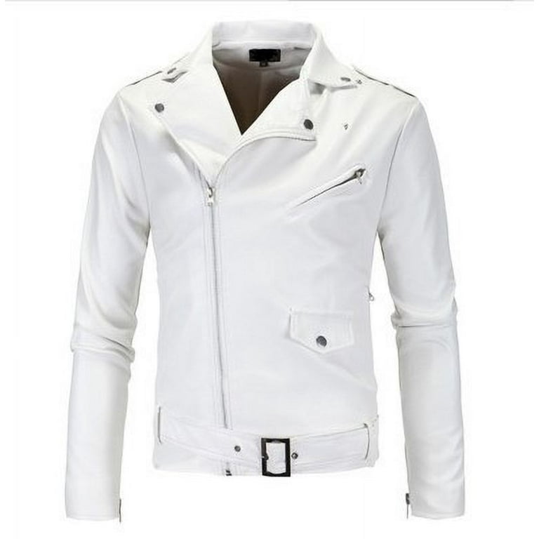 New Korean Motorcycle Slim Fit Leather Men's Leather Jacket