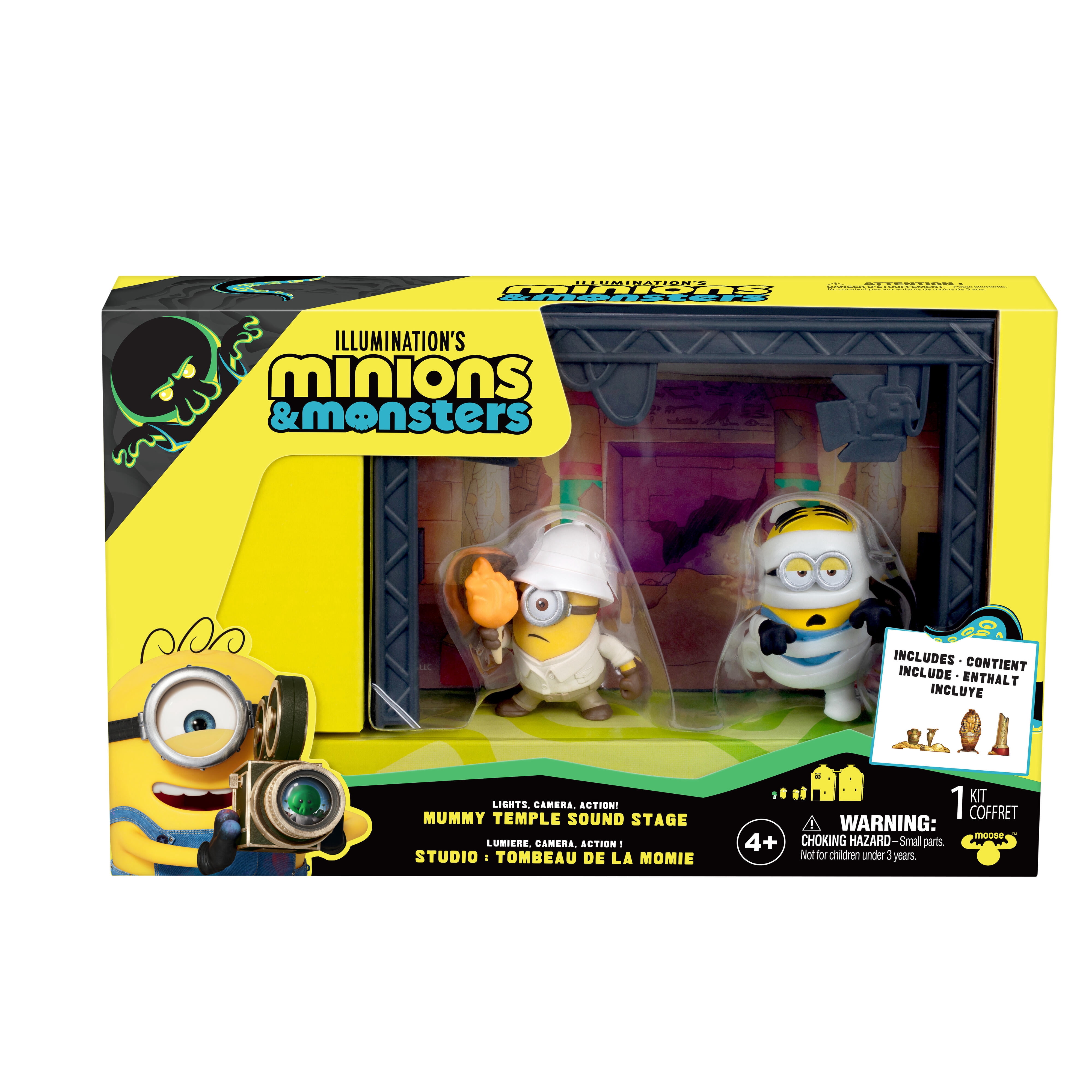 Minions & Monsters Mummy Temple Sound Stage, Includes 2 Mini Figures and 3 Themed Stage Props, Connect to Build Your Monstrous Production, Ages 4+