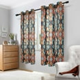 thumbnail image 2 of Yayeee Window Curtains Set of 2 for Living Room Light Filtering 63"x52", Blue Geometric, 2 of 7