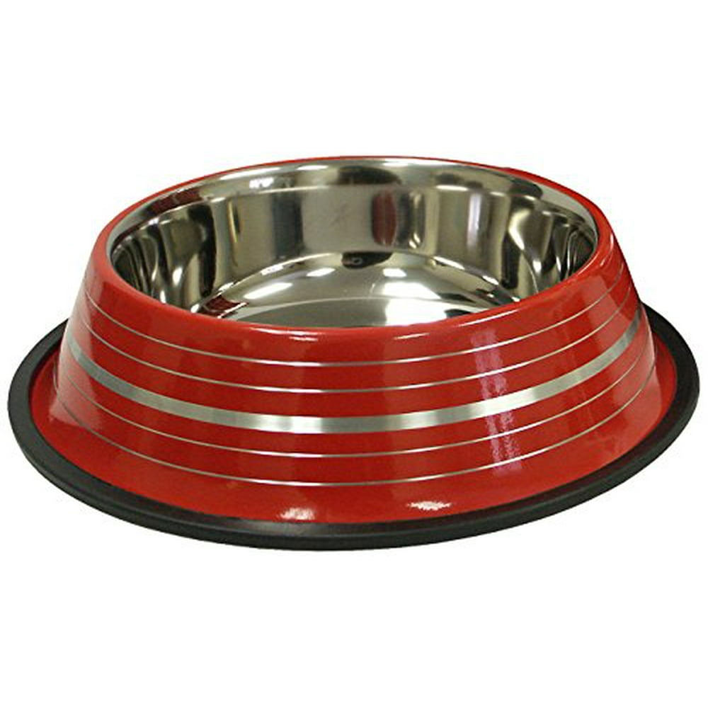 Cadet Non-Skid Stainless Steel Dog Bowl 64-Ounce Red (Pack of 1 ...